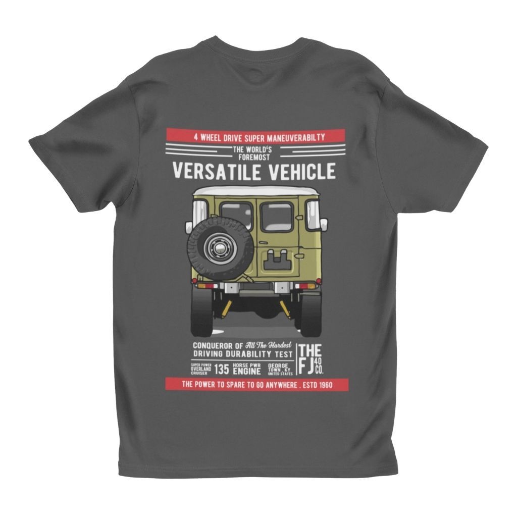 Kaos Vintage Retro Cruiser Gear FJ 40 Charcoal