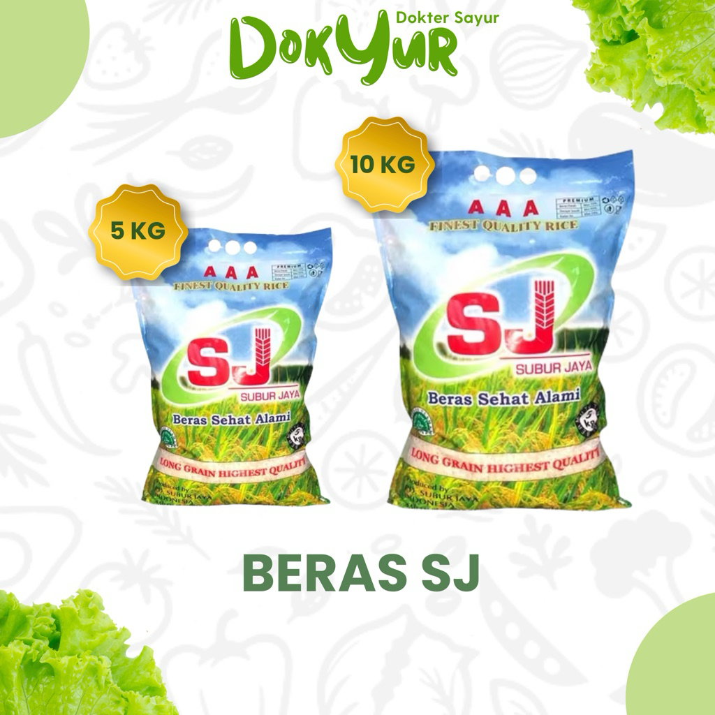 Beras Premium SJ SUBUR JAYA 5kg & 10kg Pulen, Bersih, Enak - DokYur Sayur Lampung