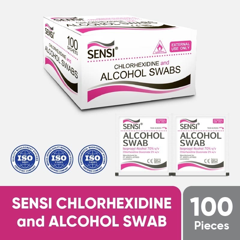 SENSI CHLORHEXIDINE ALCOHOL SWAB 100 Pcs