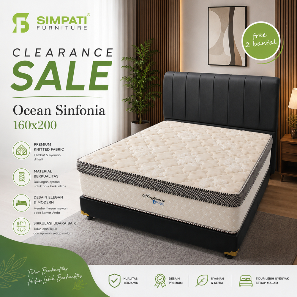 Clearance Sale! Springbed Ocean Sinfonia Uk 160x200 Komplit Set