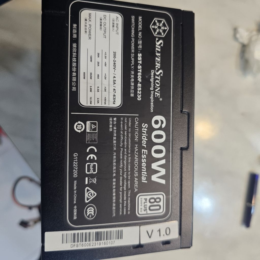 psu silverstone 600w 80plus