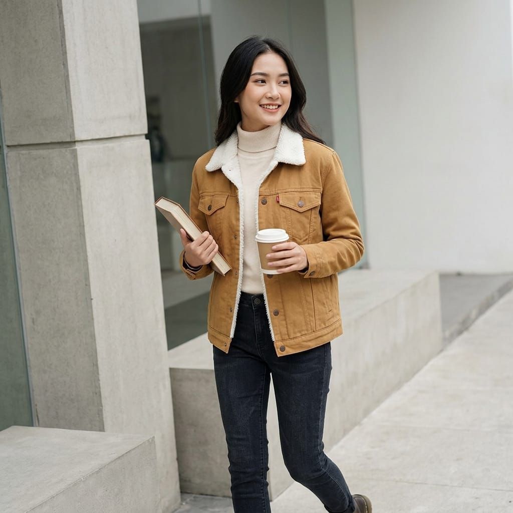 JACKET JEANS SHERPA JACKET JEANS BULU PRIA DAN WANITA JACKET BIKER TERLARIS