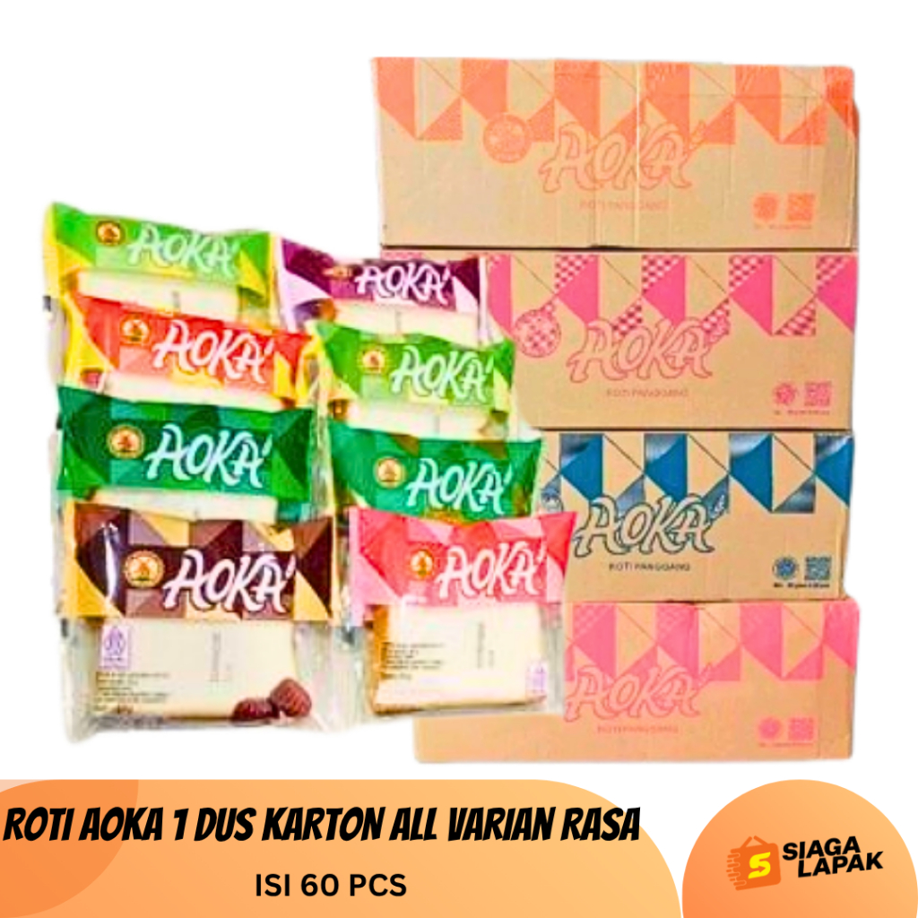 Roti Aoka 1 DUS KARTON All Varian Aneka Rasa