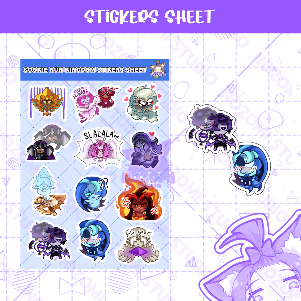 COOKIE RUN  KINGDOM STICKER KISS CUT SHEET A6 GLITTER