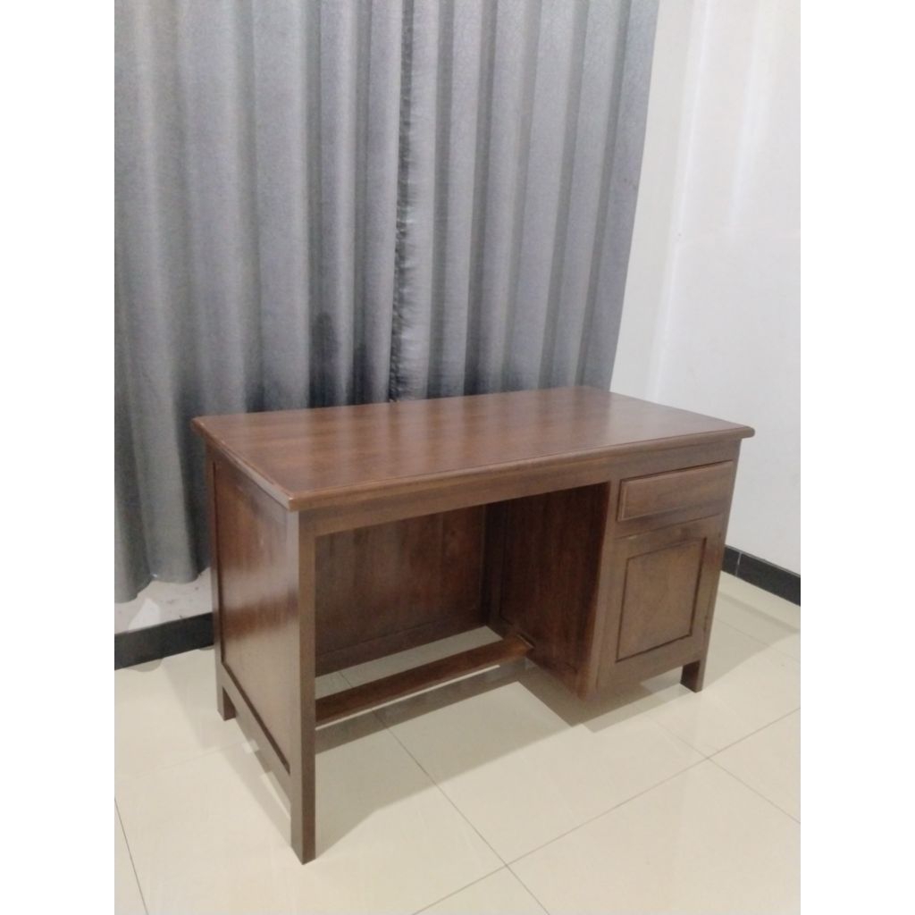 MEJA KANTOR SATU LACI | MEJA KANTOR SIMPEL | MEJA KANTOR KAYU JATI