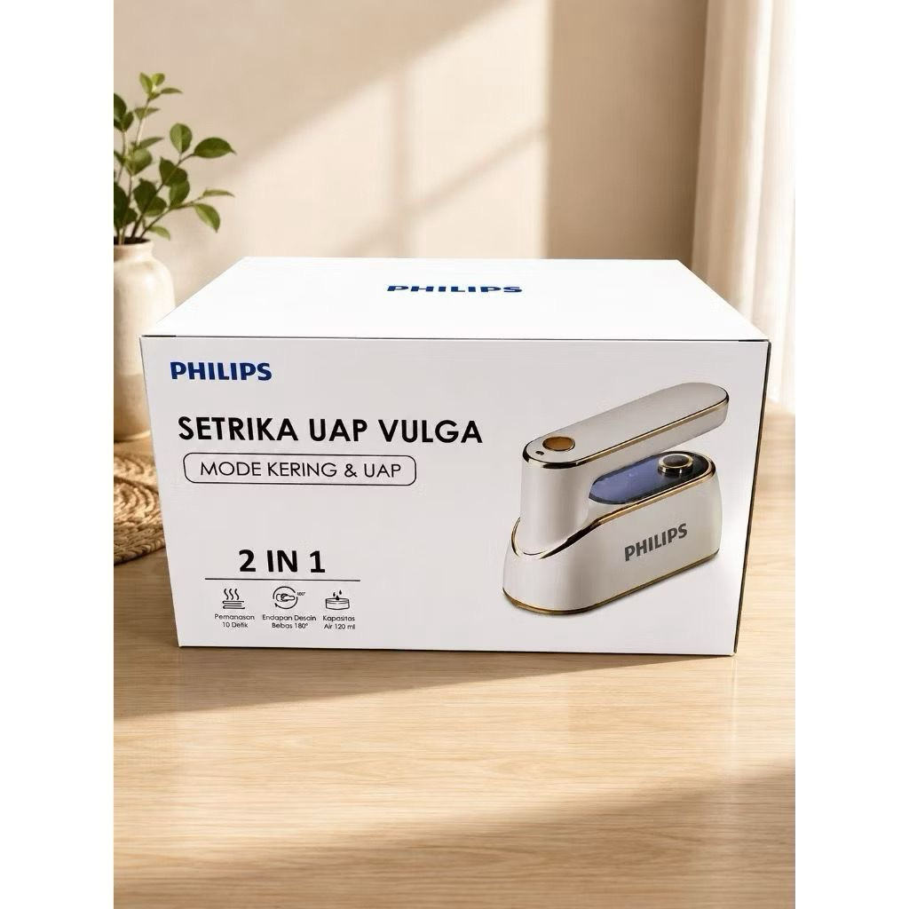Philips Setrika Uap Mini Portable  Setrika 2in1 Setrika Mini Steamer 100ml Anti Lengket– Uap Kuat, C