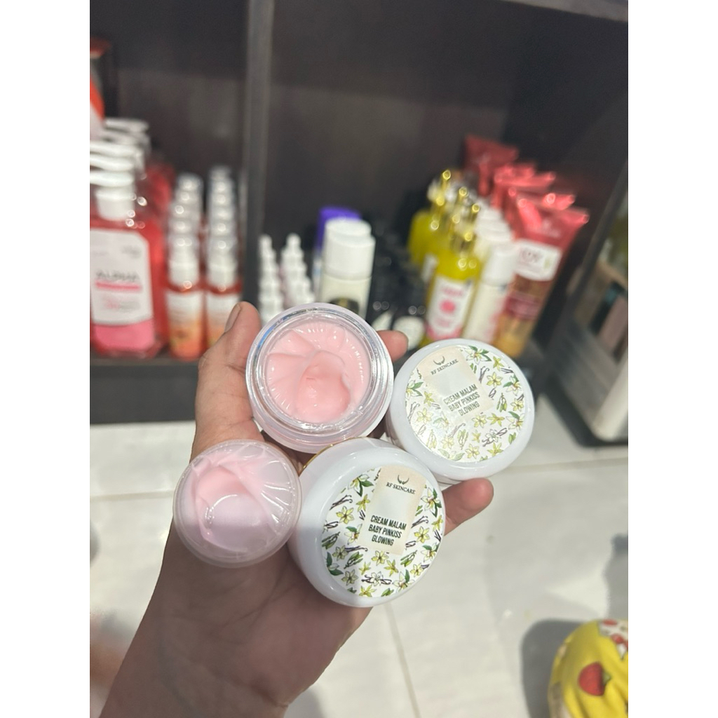 cream malam baby pinkiss glowing whitening by rf skincare
