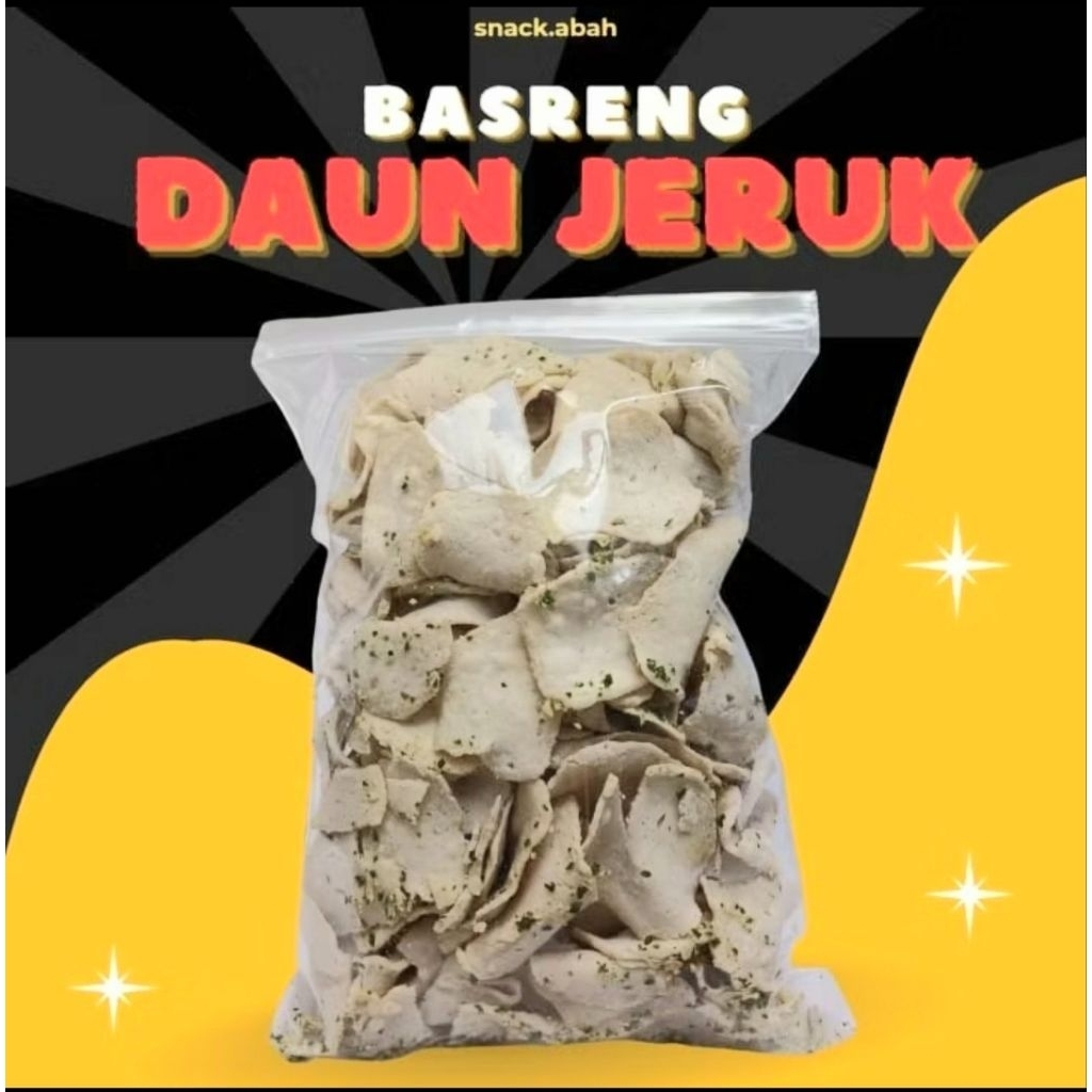 Basreng  Daun Jeruk Original 250gr BASRENG BASRENG DAUN JERUK BASRENG BANDUNG BASRENG PEDAS DAUN JER