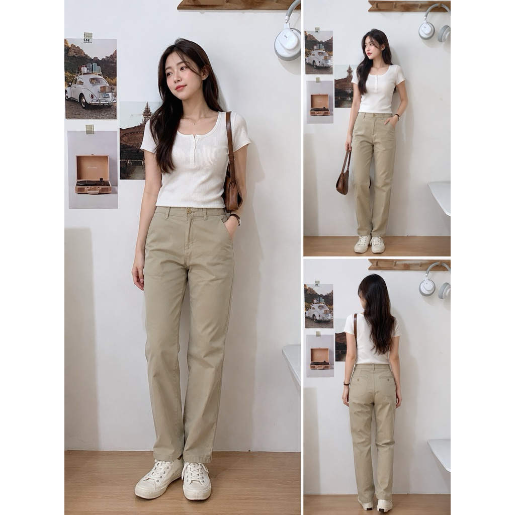 [Preloved] Celana Chino Ralph Lauren Classic Chino Pants – Cream