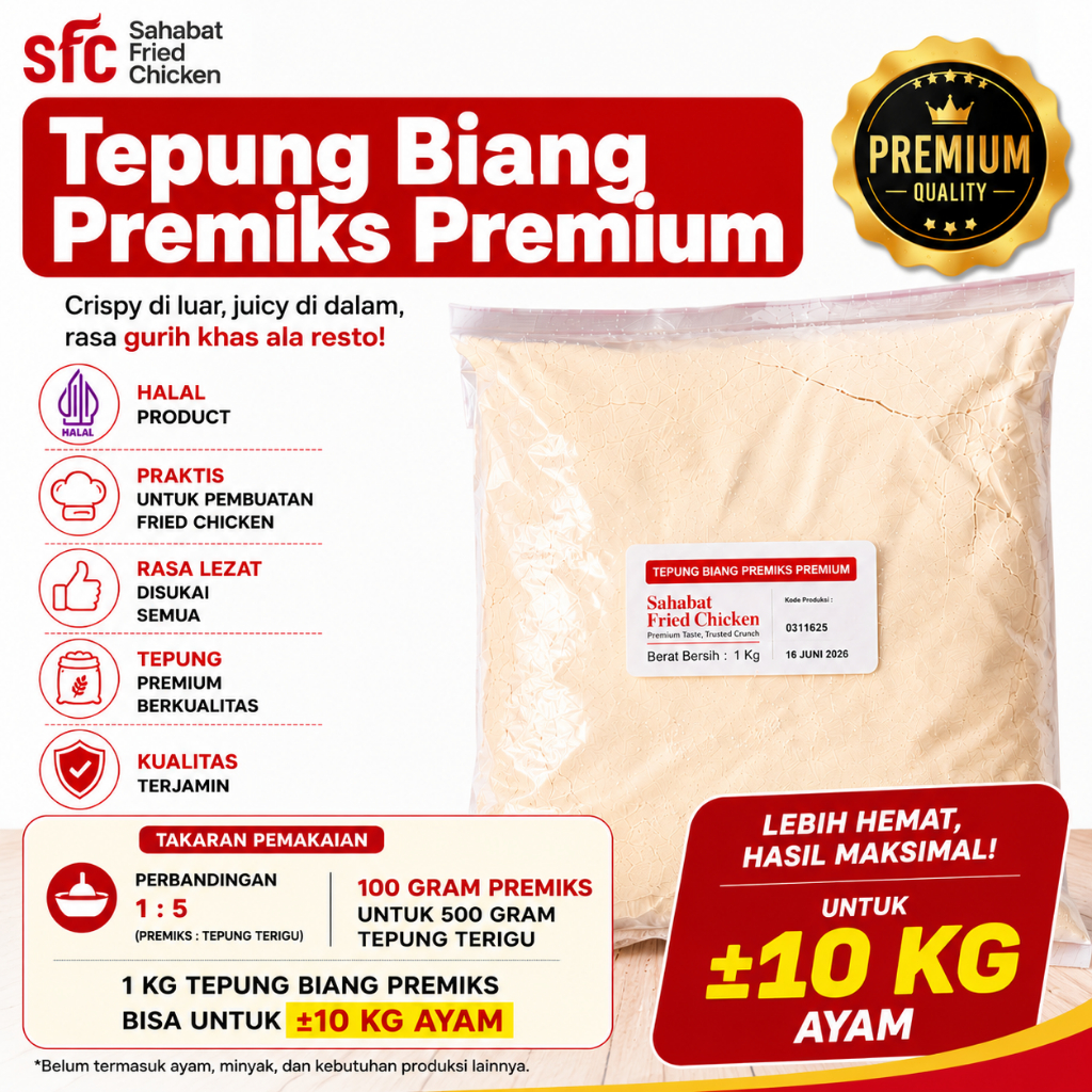 Paket Hemat Tepung Bumbu Biang Khusus Fried Chicken Premium ala Franchise