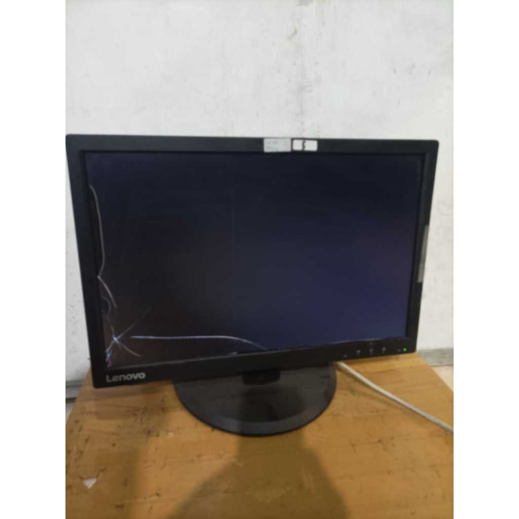 lcd monitor lenovo e2054a kondisi minus layar pecah pinggir no5