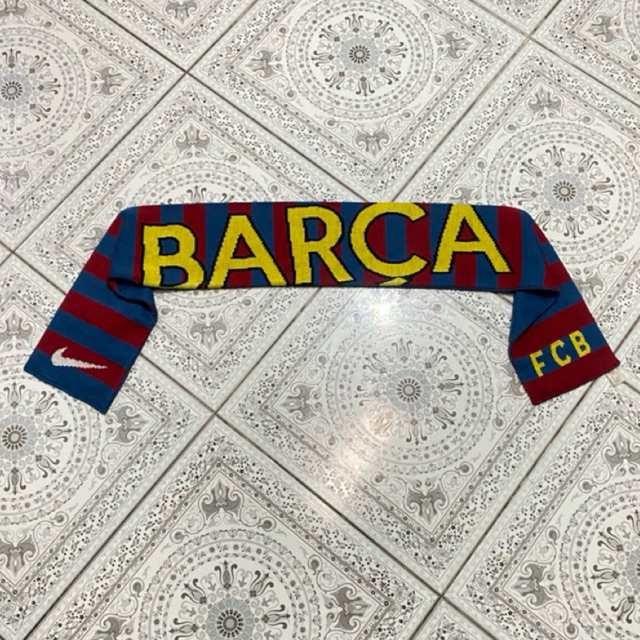 Syal Scarf Nike FC Barcelona Barca FCB Official Supporter Vintage Football Soccer