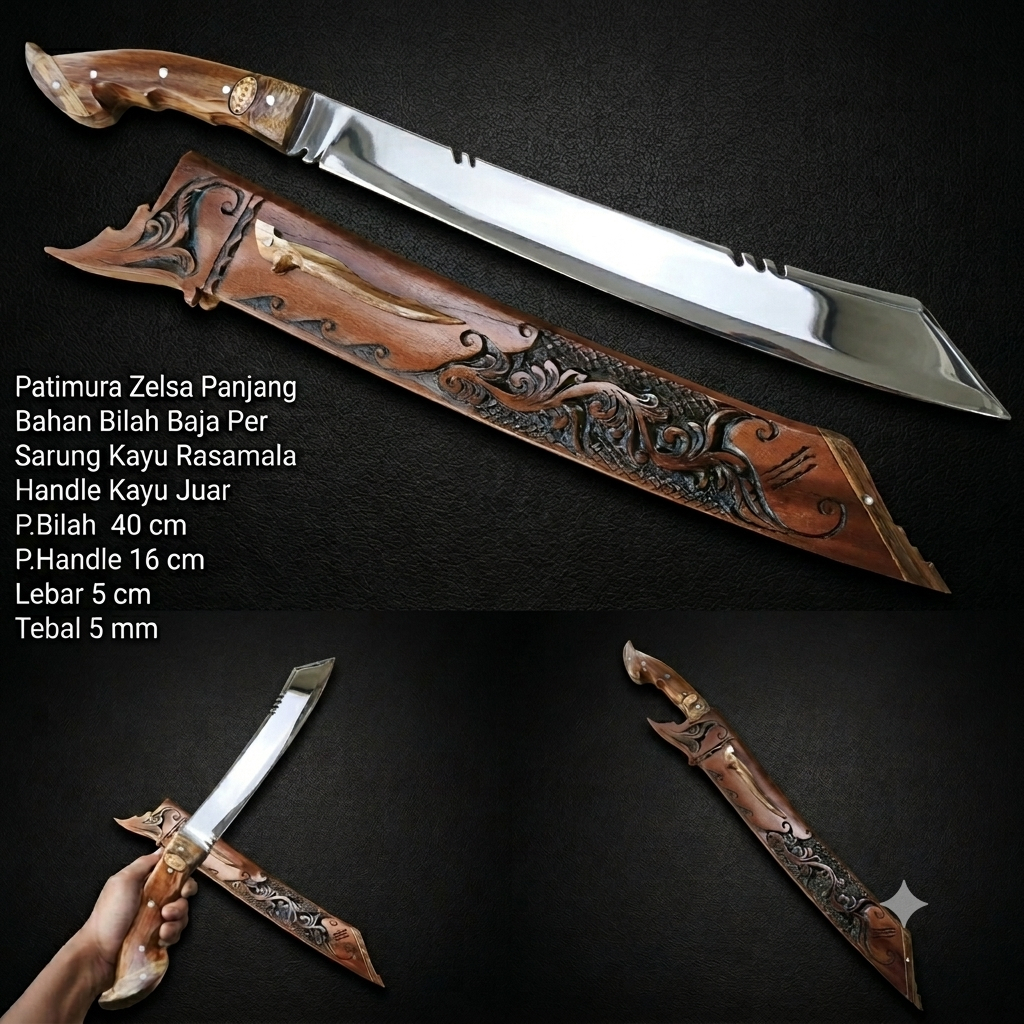 GOLOK TERBAS PATIMURA UKIR MIROR POLISH