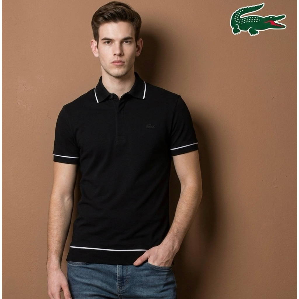 L4c05t3  Erkek Regular Fit Siyah Polo PH4275-031
