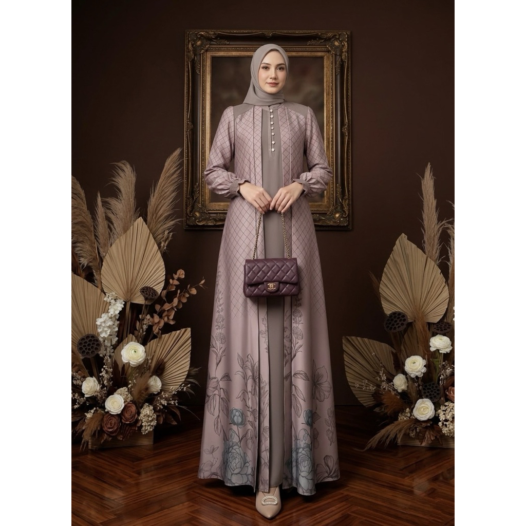 [JEMIA] Aurora Dress Silk Busui Set Hijab | Gamis Wanita Kondangan Elegan Kekinian