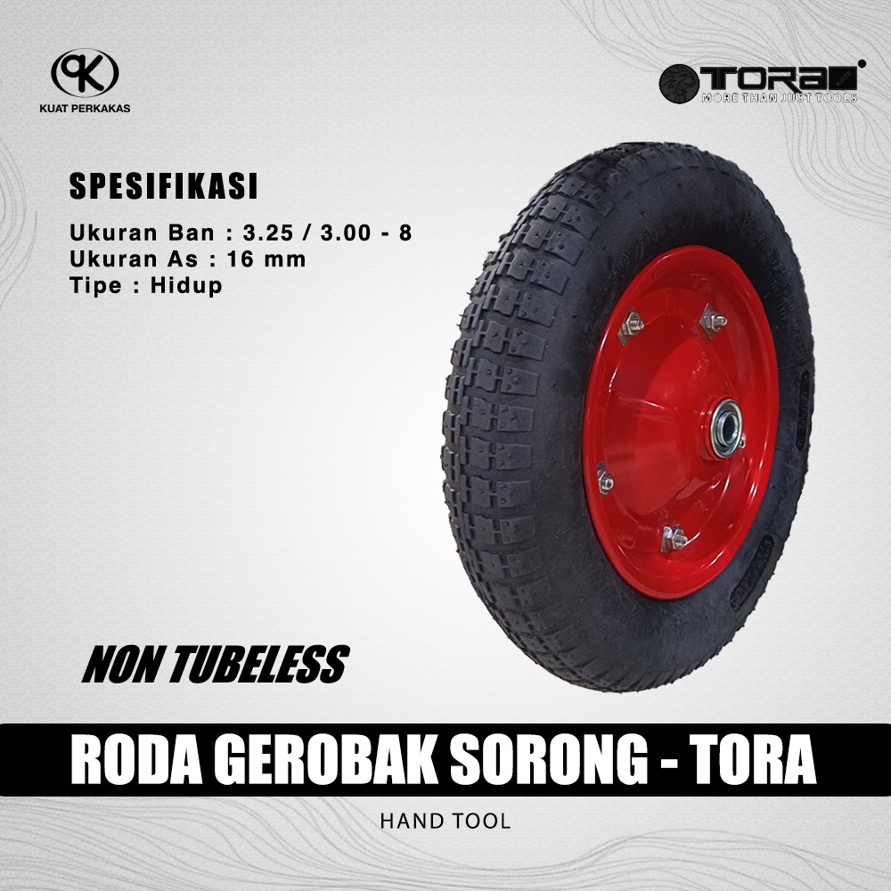 TORA roda gerobak sorong gerobak pasir ukuran AS 16MM