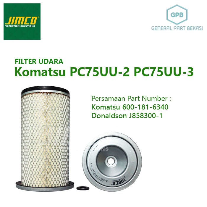Filter Udara Komatsu PC75UU-2 PC75UU-3 600-181-6340 J858300-1 Jimco
