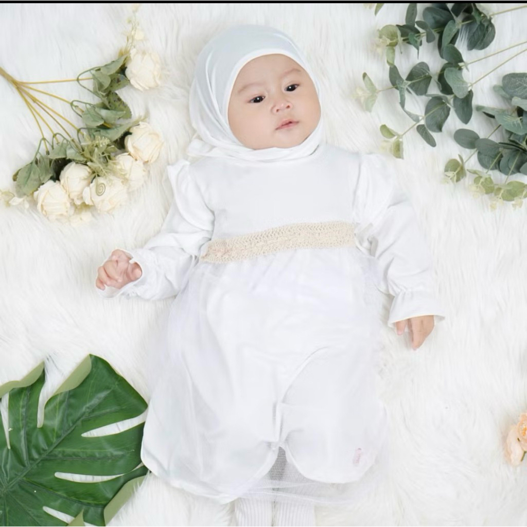 preloved gamis putih anak 0-18bulan