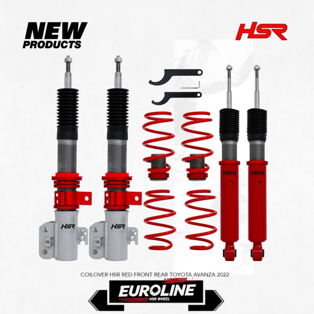 Paket Coilover Depang Belakang COILOVER HSR RED FRONT REAR TOYOTA AVANZA 2022