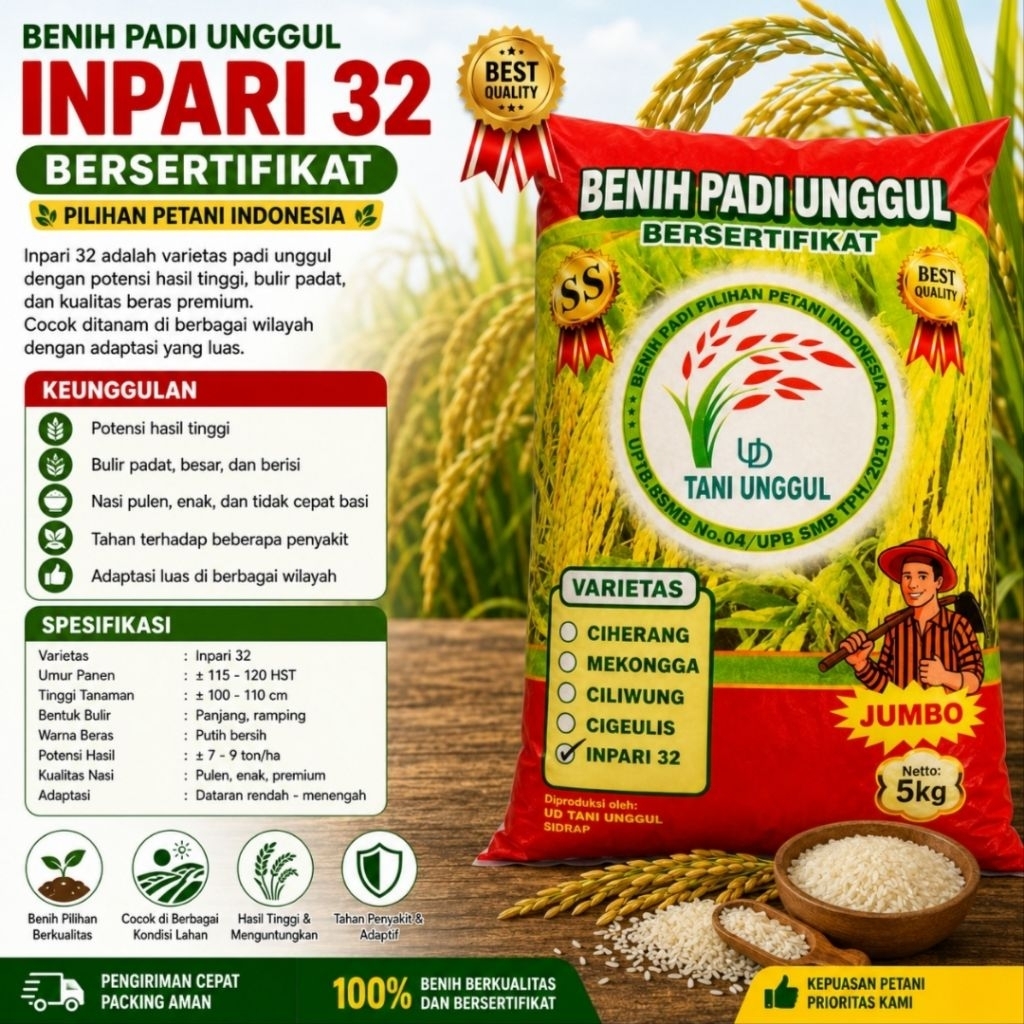 Bibit Padi Inpari 32 5kg
