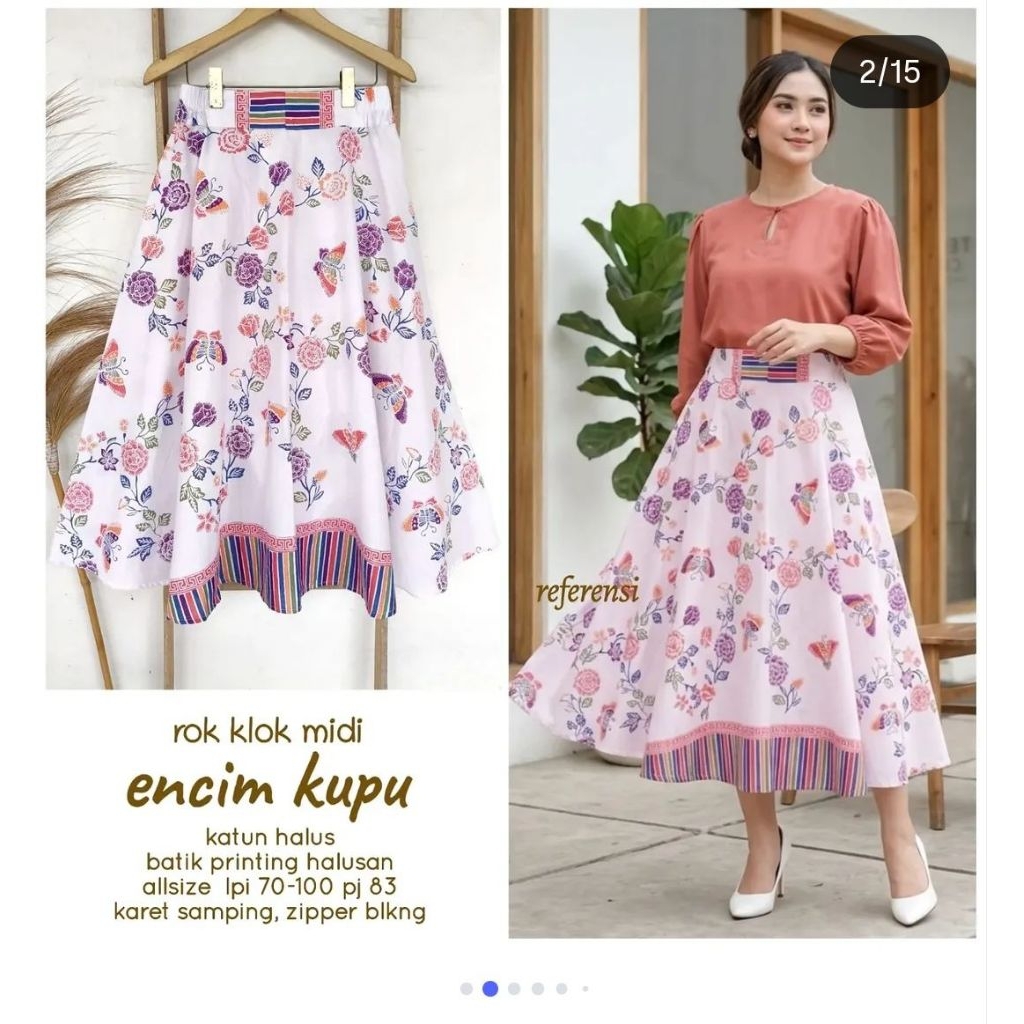 Rok  klok midi katun batik solo