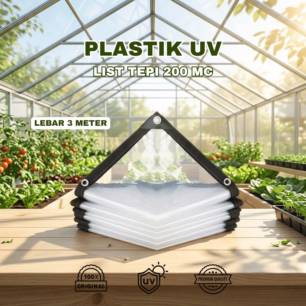 Plastik UV Greenhouse 200 Mikron Lebar 3 Meter | Plastik Bening Anti UV untuk Greenhouse, Kanopi & A