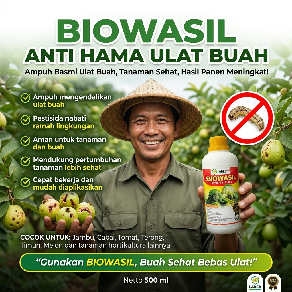 BIOWASIL Pestisida Nabati Organik Obat Hama Lalat Buah Paling Ampuh Pembasmi Serangga Tanaman Cabe J