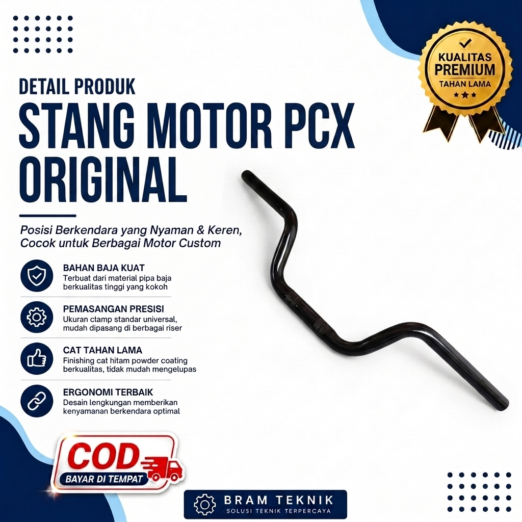 Stang Stir Honda PCX 150 160 Hitam Original OEM Setang Kemudi PCX