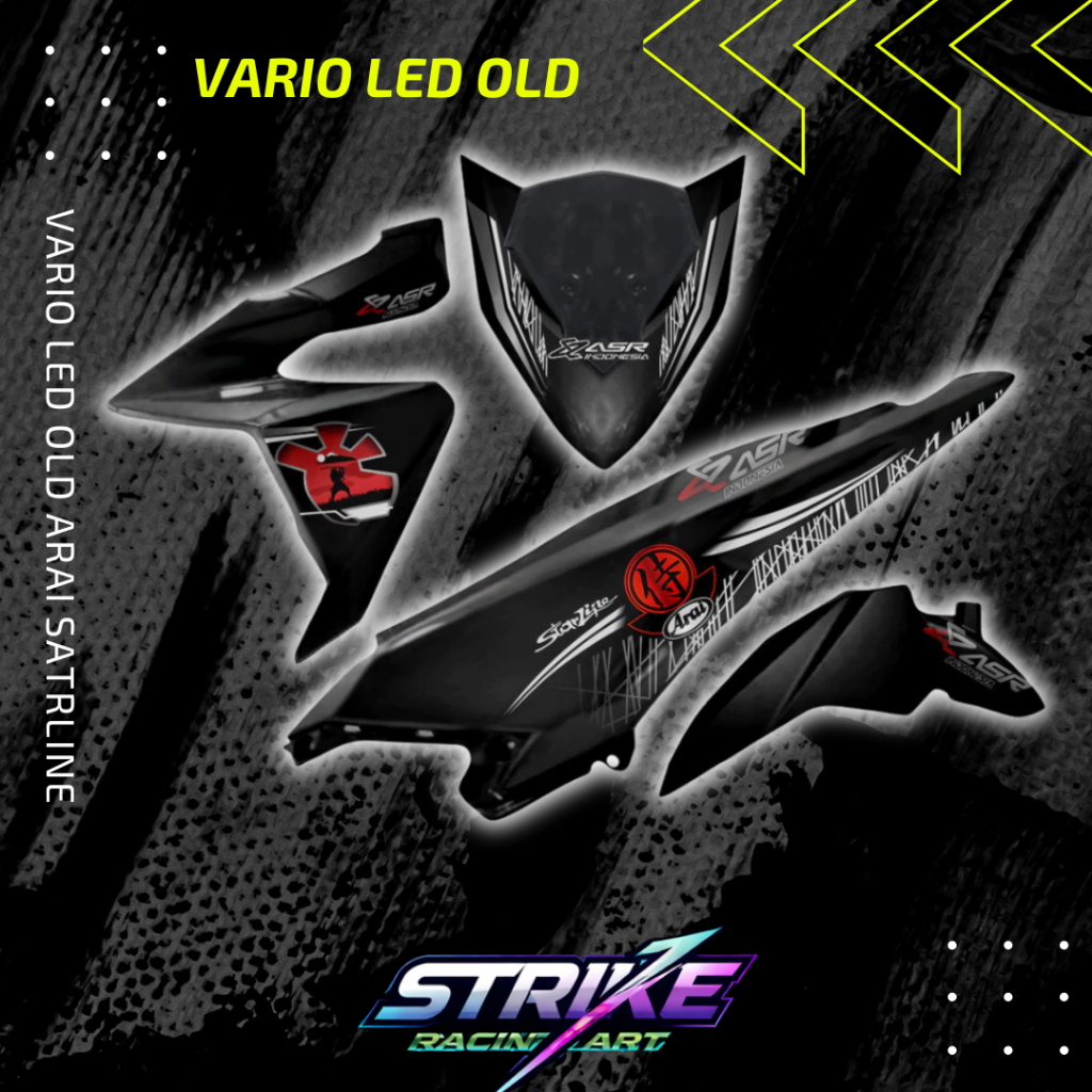 STRIPING TRANSPARAN HONDA VARIO LED OLD ARAI STARLINE