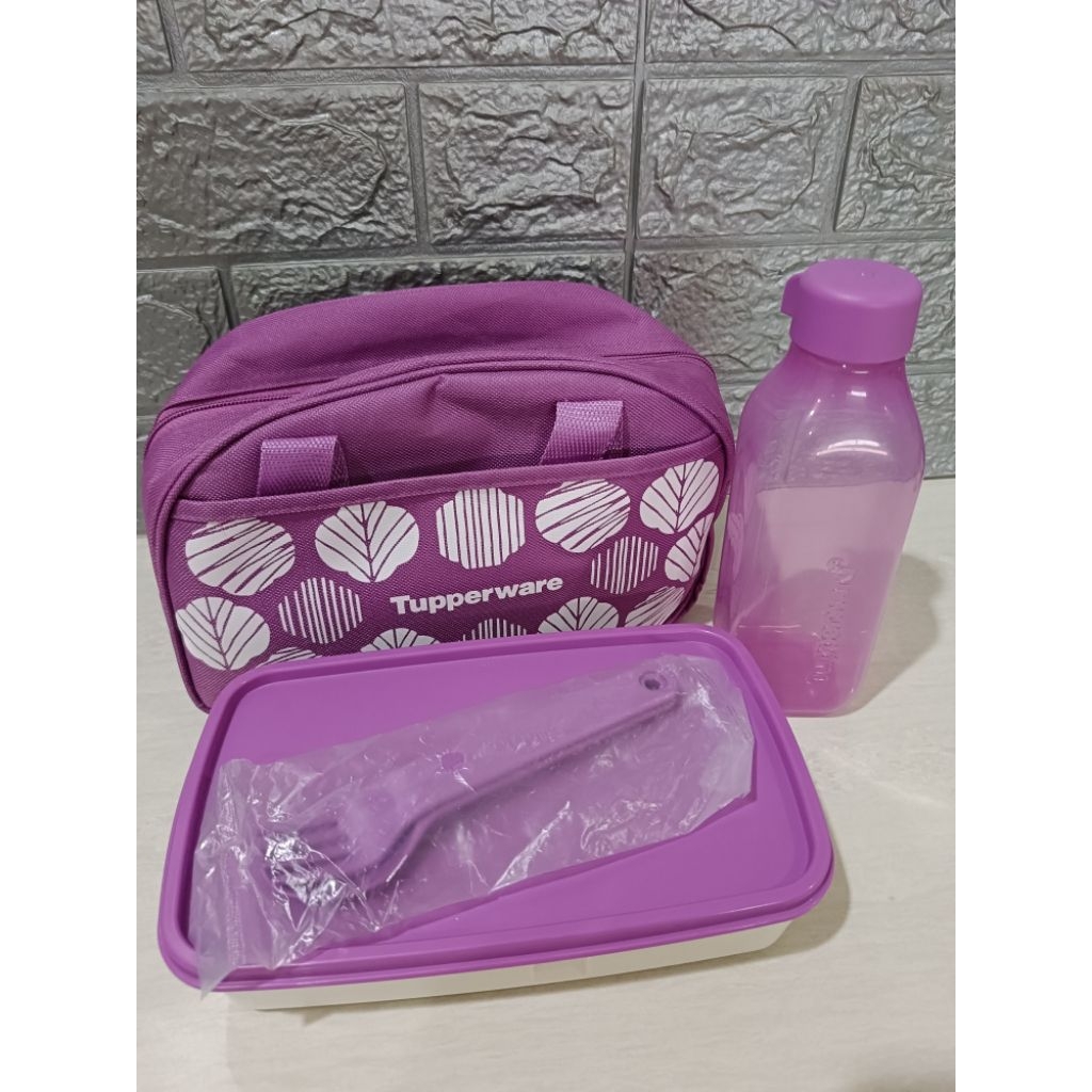 LIMITED PURPLE DELIGHT TUPPERWARE LUNCH BOX SET UNGU