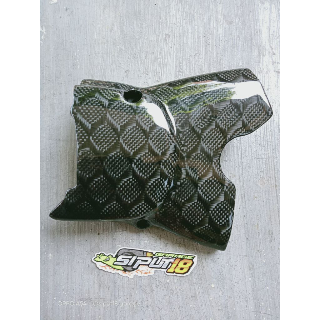 tutup gear depan karbon kevlar jaquart supra 125 karisma.