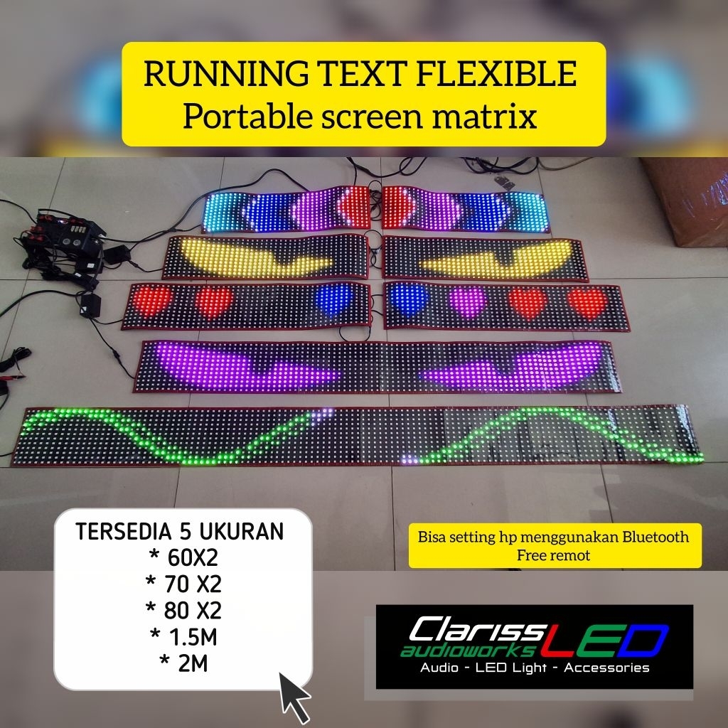 RUNNING TEXT FLEXIBLE PORTABLE SCREEN MATRIX setting hp/remot