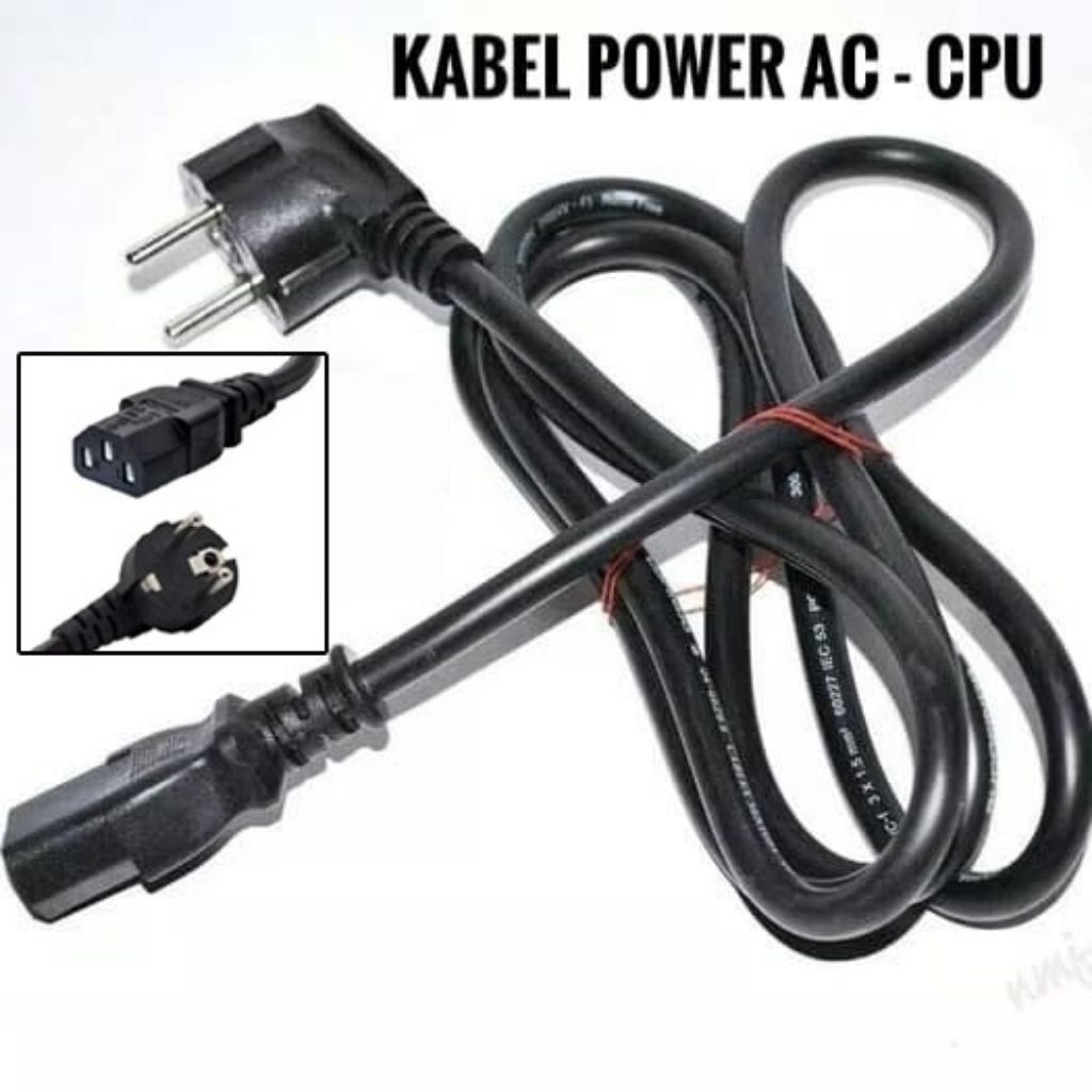 Kabel Power Komputer PC / kabel power PSU / Kabel power Adaptor Laptop  model ujung kotak