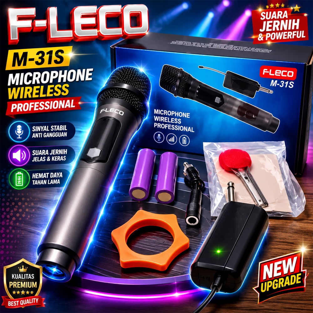 Microphone Professional Wireless Mic Fleco M-31S