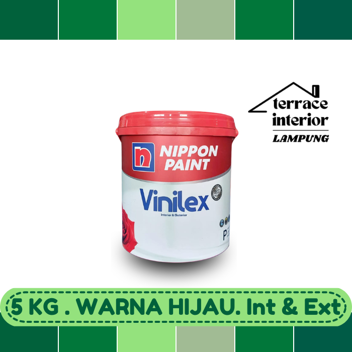 Cat Tembok Nippon Vinilex 5000 Interior & Exterior Hijau 5 Kg