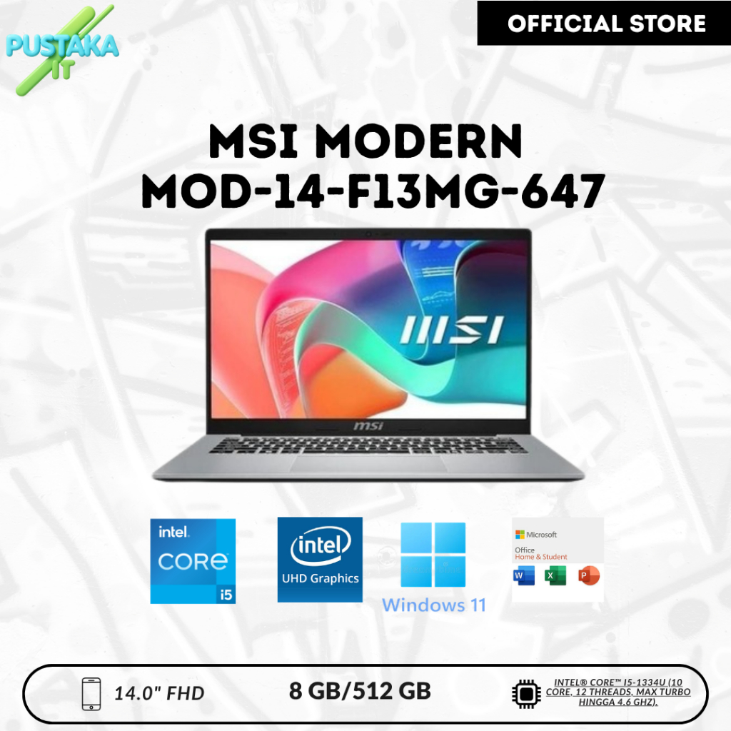 MSI MODERN 14 I5 1334 8GB 512GB W11 14.0FHD