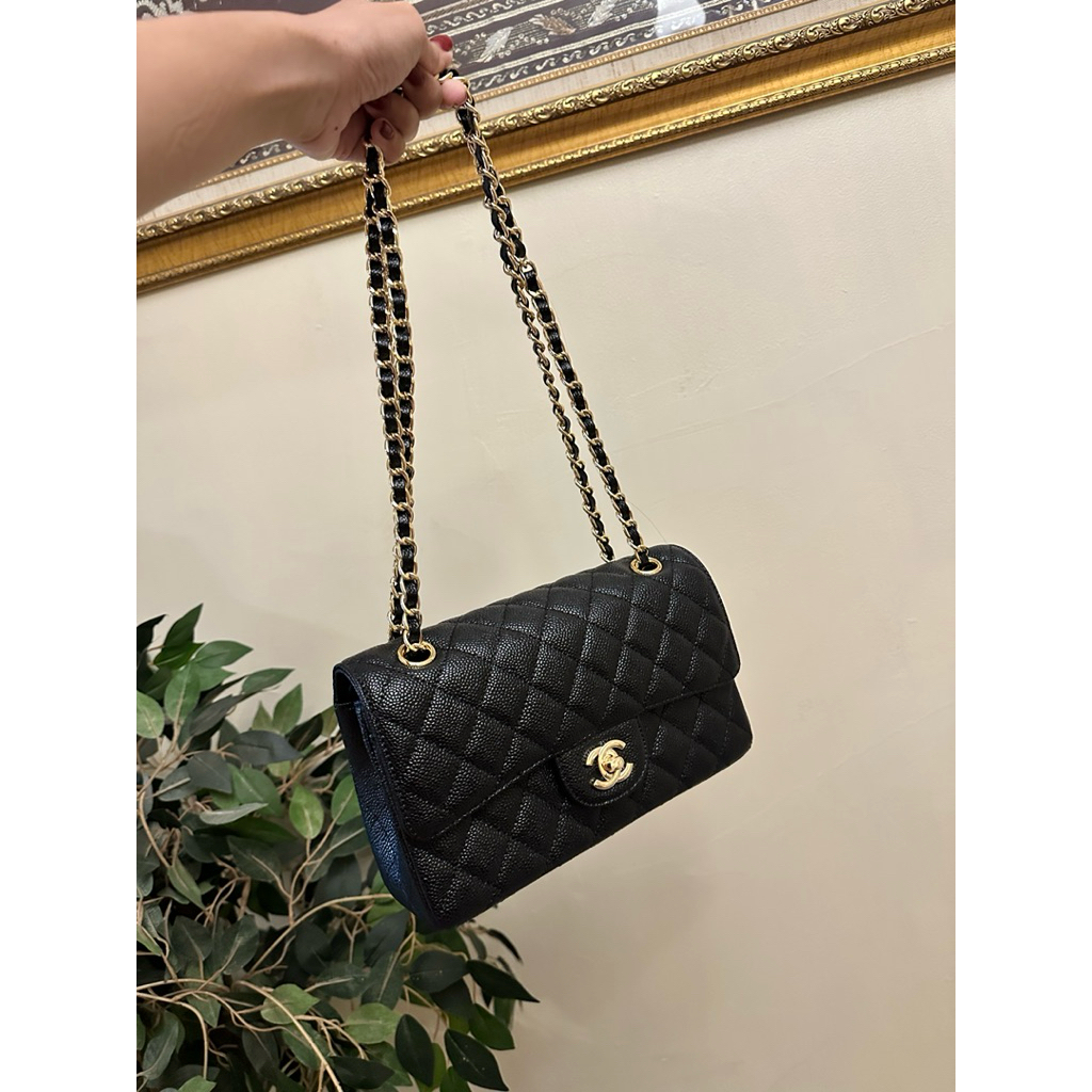 chanel classic caviar small full leather