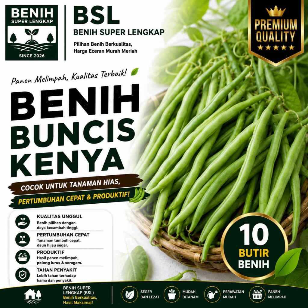 ( 10 Butir ) Benih Biji Buncis Kenya | Buncis Baby | Baby Bean Seeds | UKI BIBIT