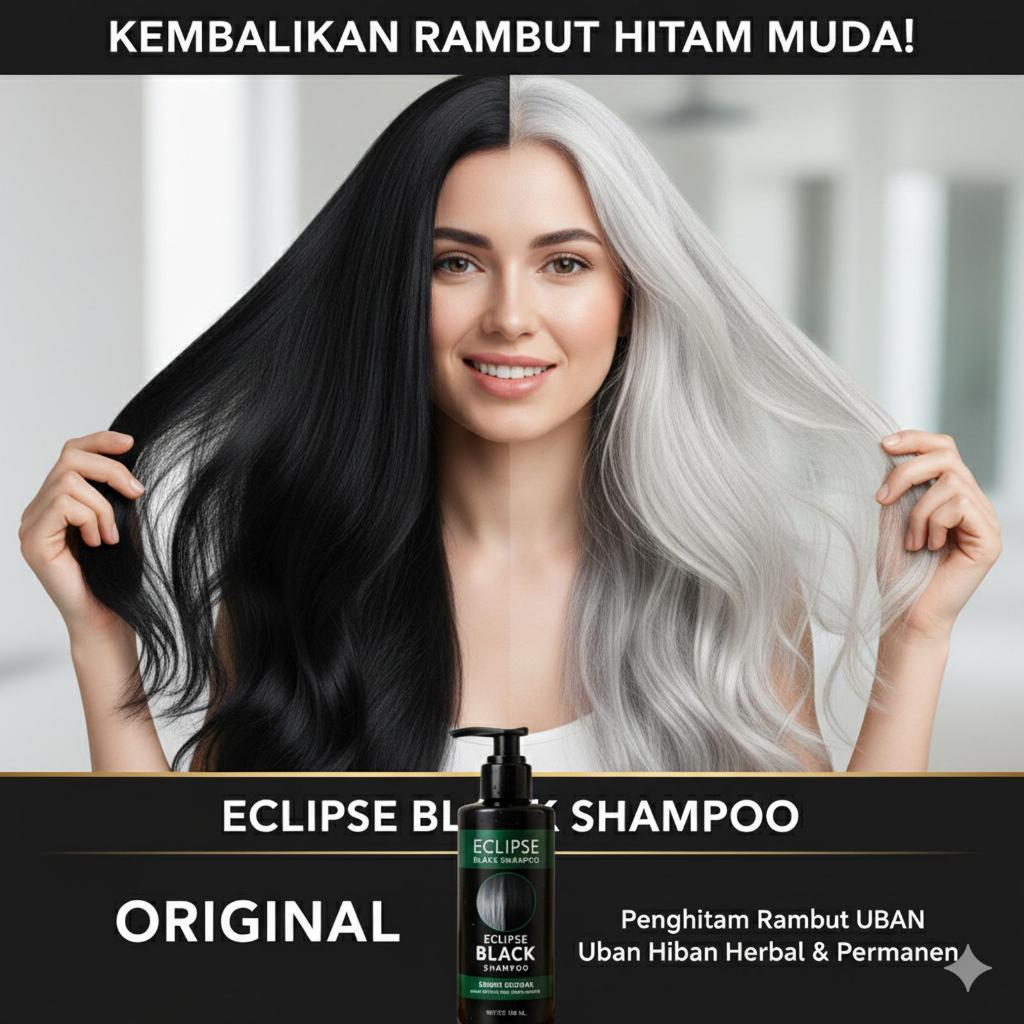 TERBUKTI Reekul Eclipse Black Shampoo 150ml Anti Rontok & Penghitam Uban Terbaik