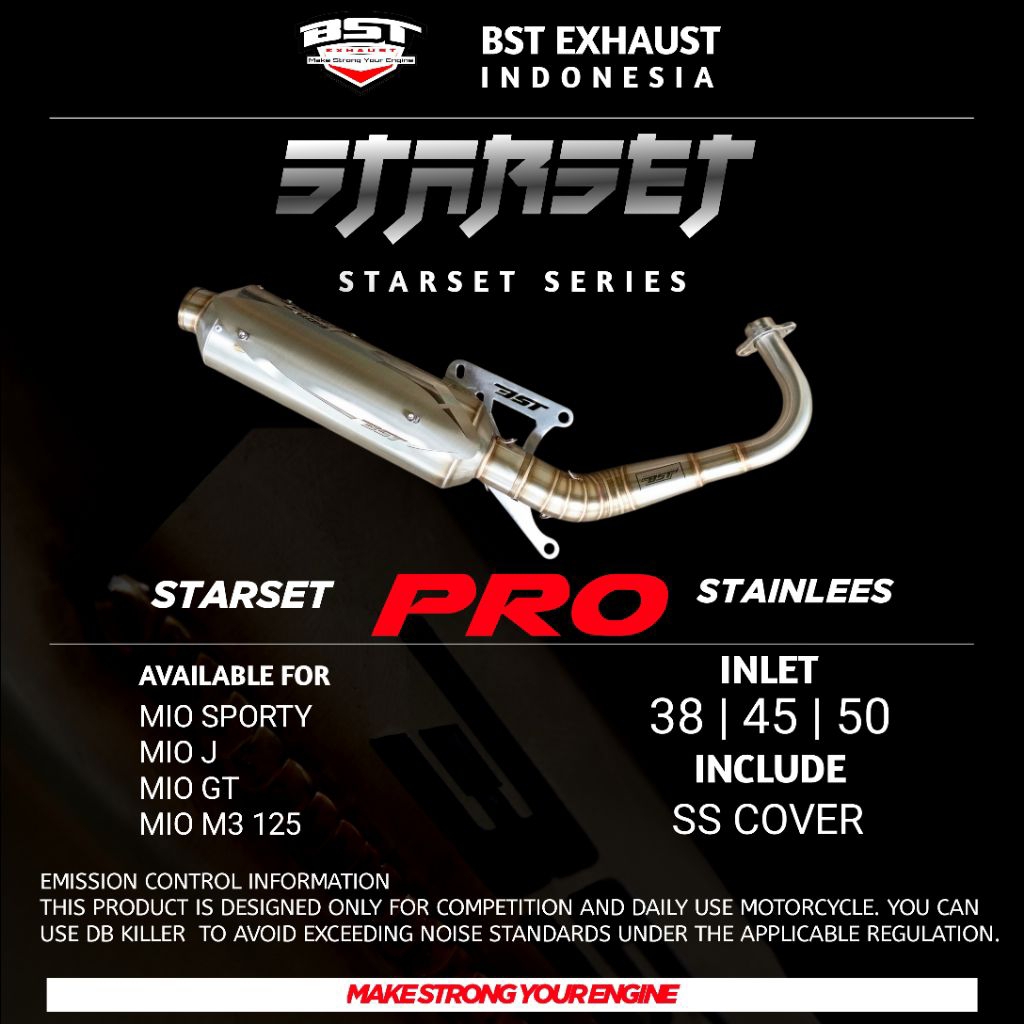 BST Racing Knalpot Standar Racing Matic Starset