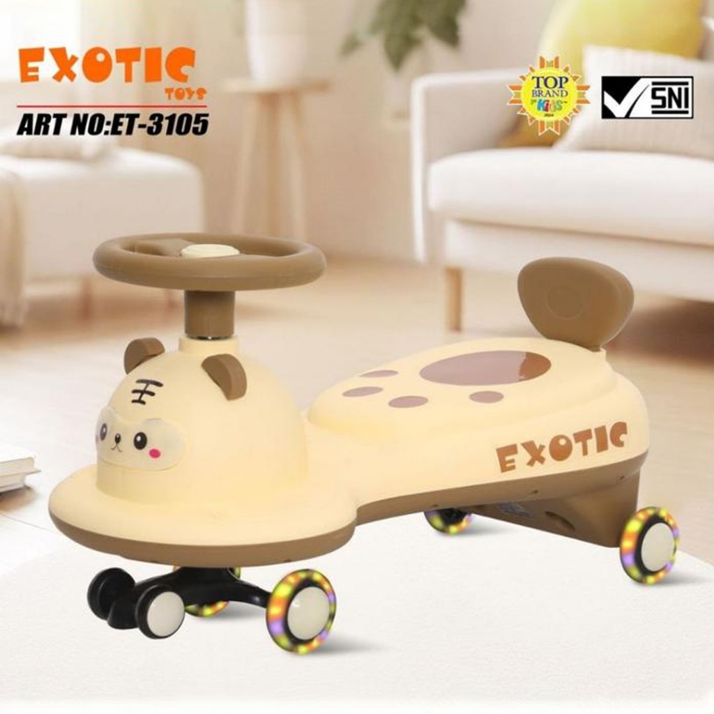 Exotic ET3105 Magic Car Ride On Anak Mobil Dorong Swing Car Musik Lampu LED Roda Nyala