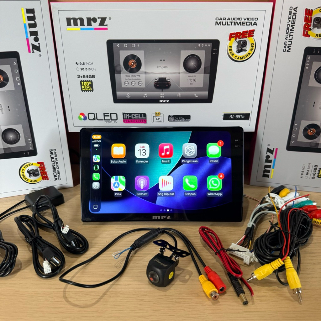 Head Unit Android MRZ ANDROID 9 inch MRZ FREE KAMERA MUNDUR AHD 720P