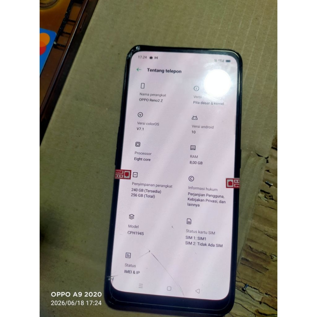 MESIN OPPO RENO 2Z RAM 8/256 NORMAL JAYA