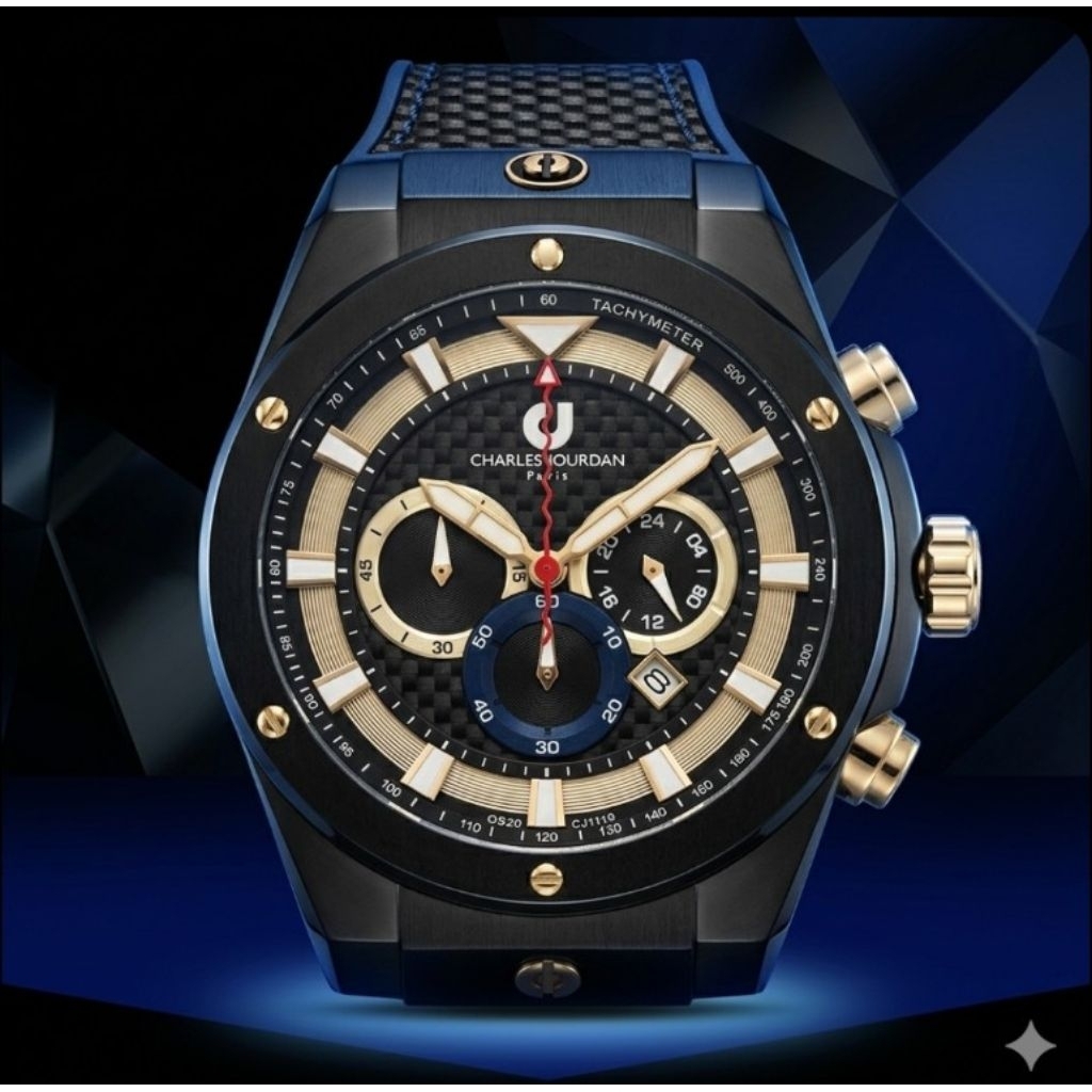 (New) Charles Jourdan CJ1119-1022C chrono pria original