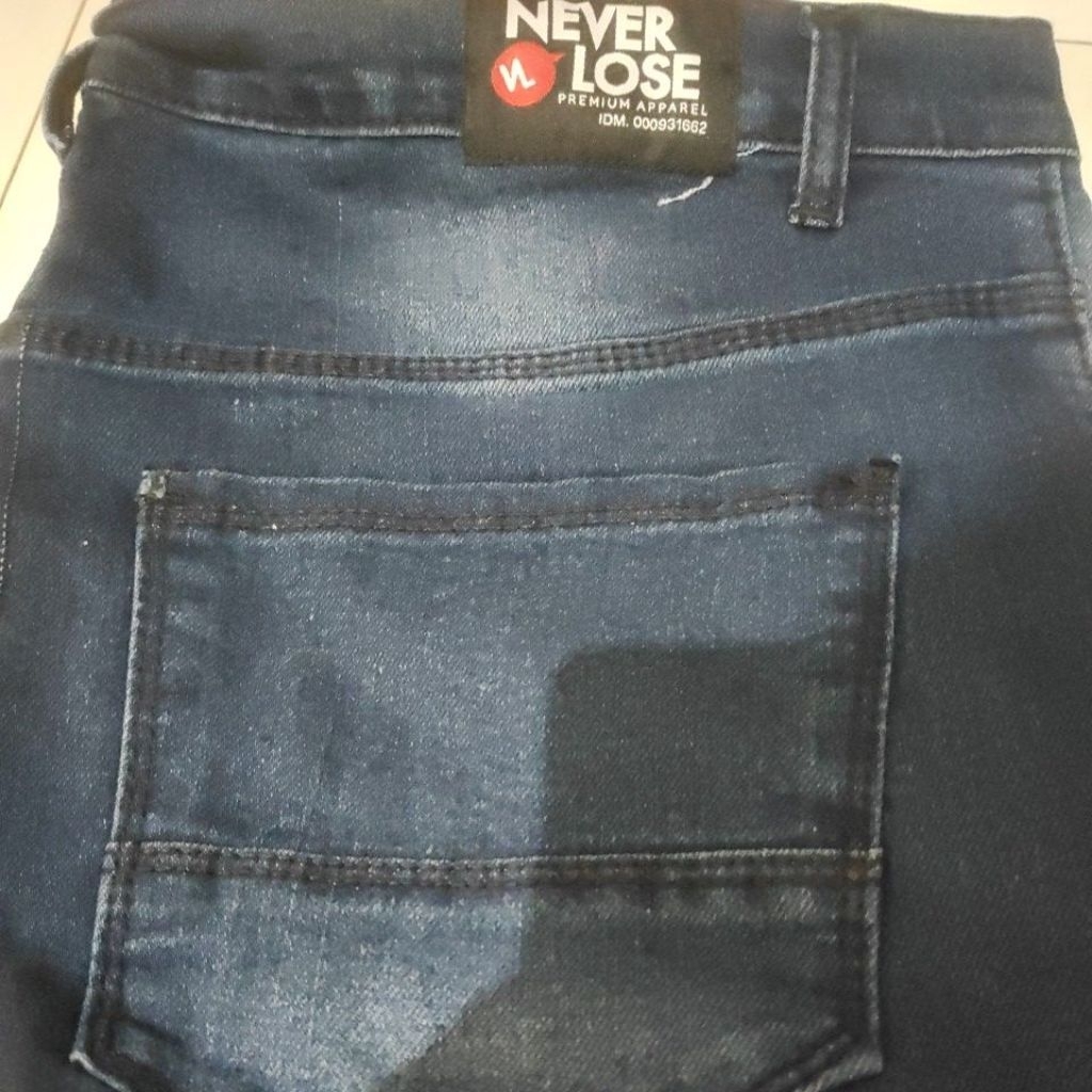 Celana jeans pensil reject pria
