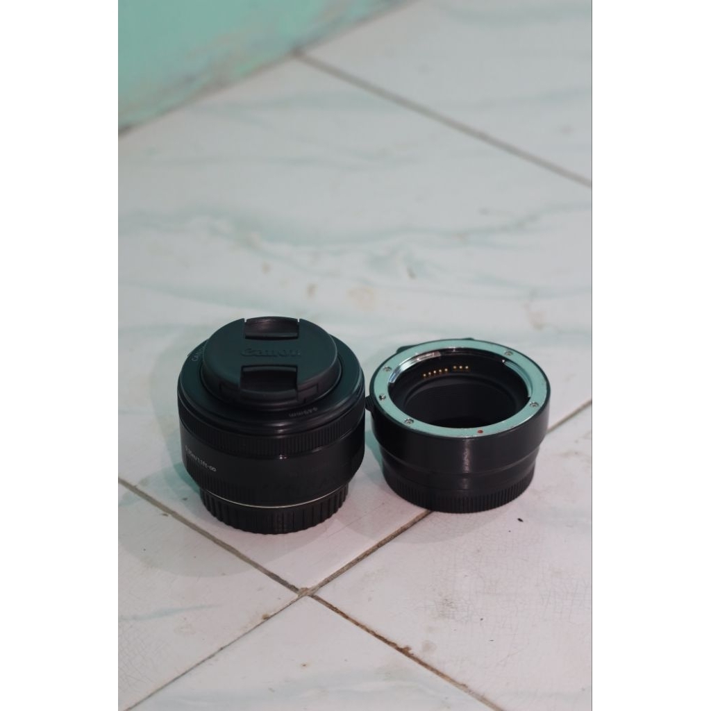 Canon EF 50mm F1.8 IS STM Second (Bonus Adapter EF-M Merk Voking)