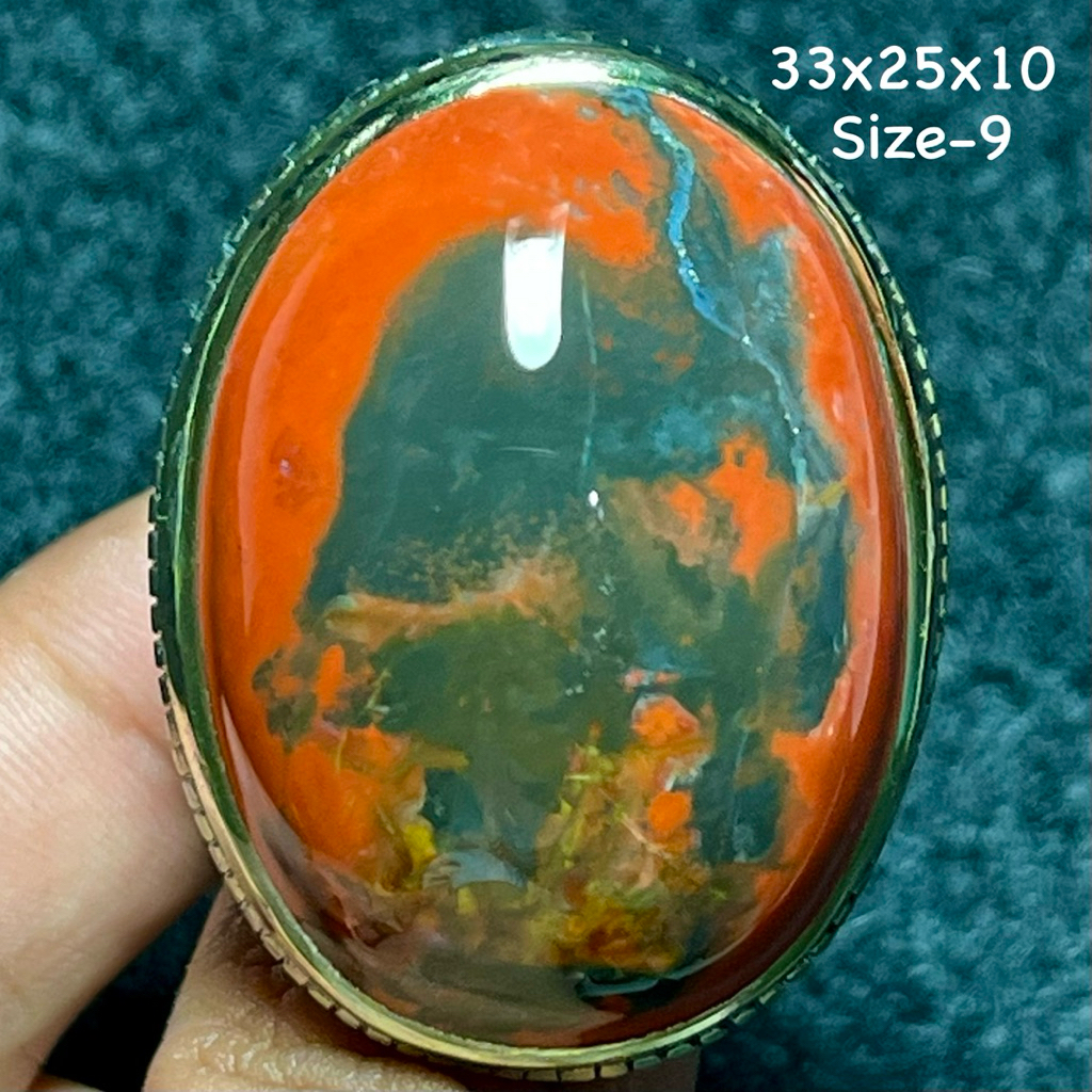 Cincin Batu Akik Natural Garut Merah Cabai Jumbo (Asli Alam)