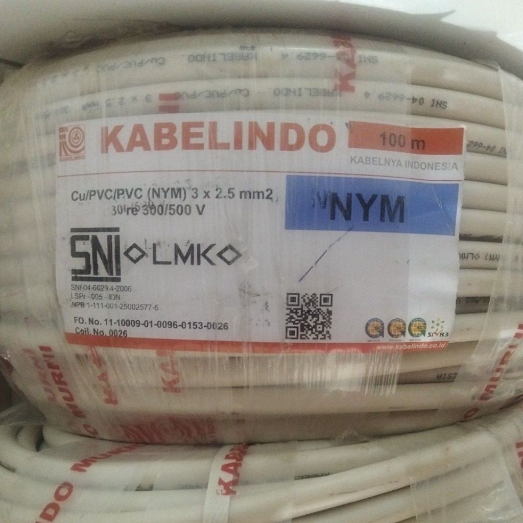 NYM 3x2.5 Kabelindo @100Mtr