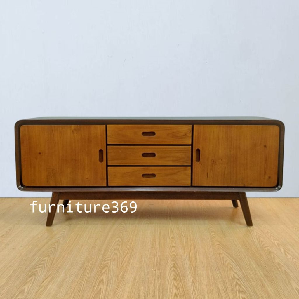 meja tv minimalis retro kayu jati, meja tv kayu jati minimalis retro, bufet tv buffer tv minimalis k