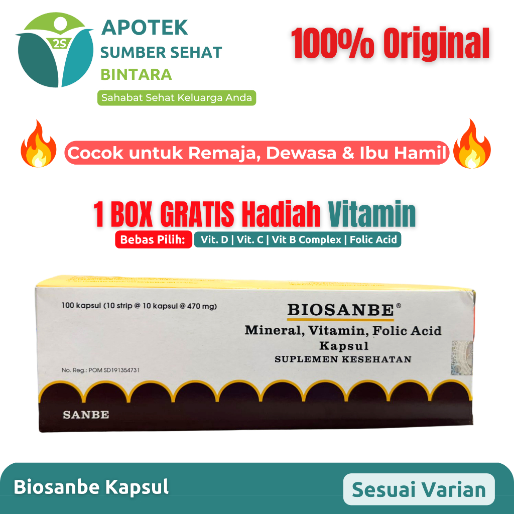 [BOX] Biosanbe Kapsul – Vitamin Zat Besi untuk Ibu Hamil & Menyusui